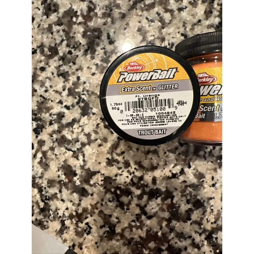 Berkley PowerBait Glitter Trout Bait Extra Scent 1.75‎ oz~FL orange FREE Ship